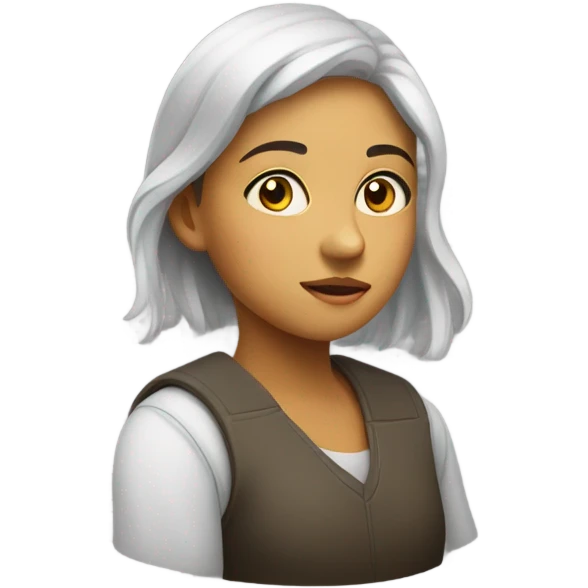 Girl looking to the side with her eyes  emoji
