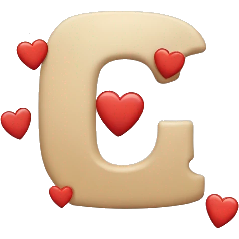 Letter c and j with harts around it emoji