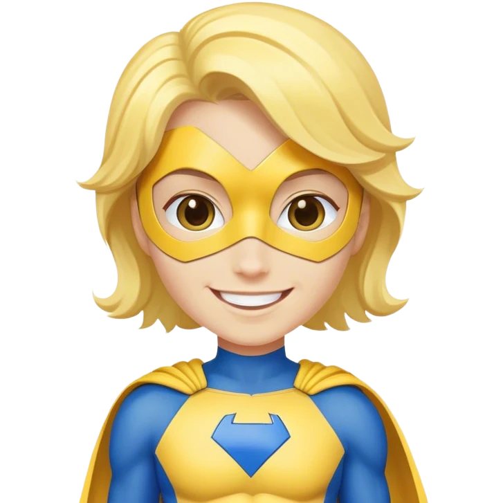 жовто-синій супер герой сміється emoji