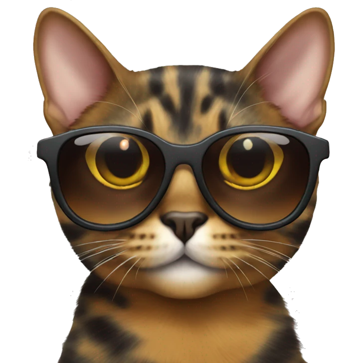 Tortie cat wearing sunglasses  emoji