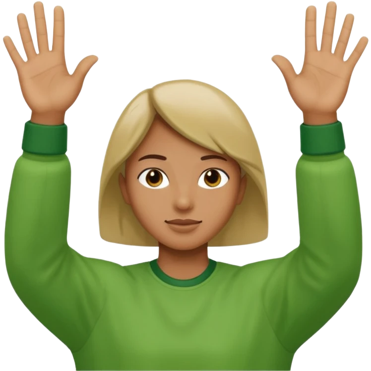 green raised 2 hands emoji