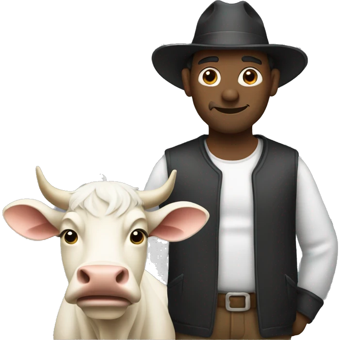 A man with a cow utter  emoji