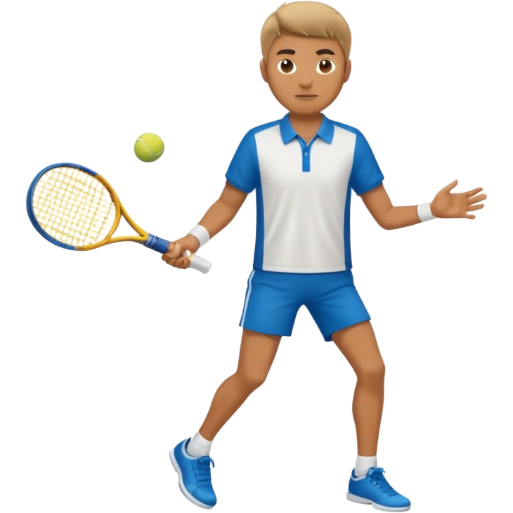 full body of a man playing tenis with sport shirt emoji