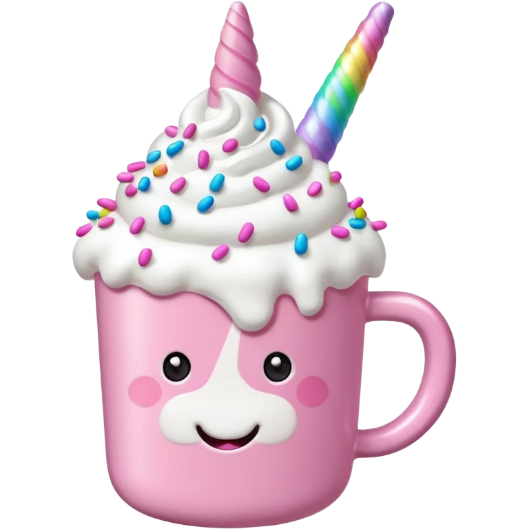 Make a pink unicorn hot cocoa emoji
