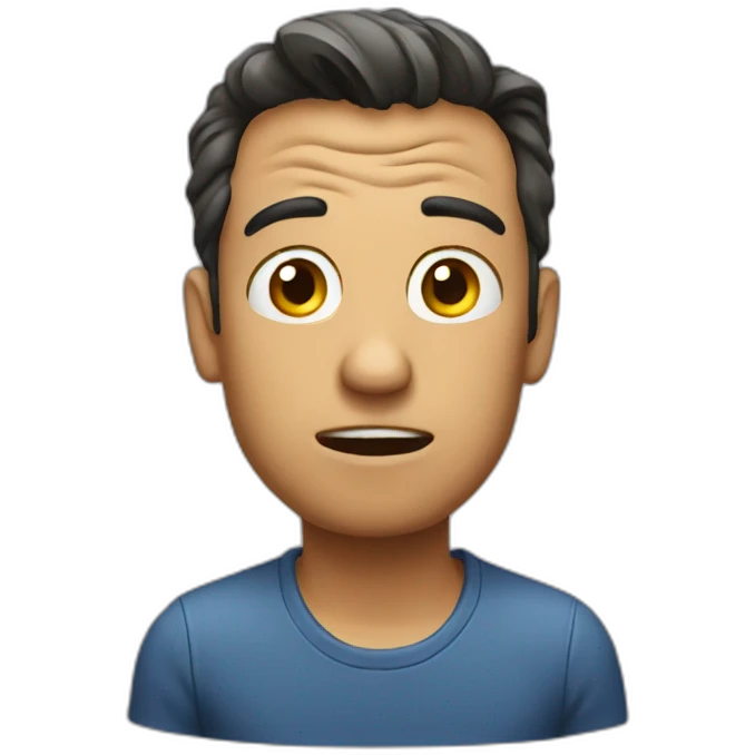 A guy looking confused  emoji