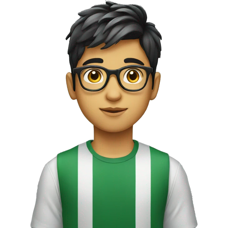 Young Pakistani glasses boy with cool haircut  emoji