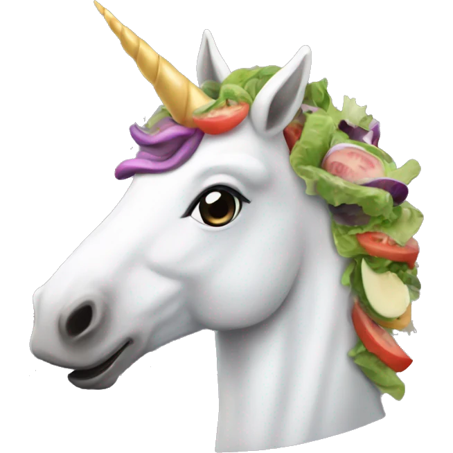"Unicorn salads, realistic style" emoji