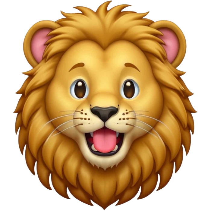 thirsty lion emoji without a body with tongue stuck out emoji