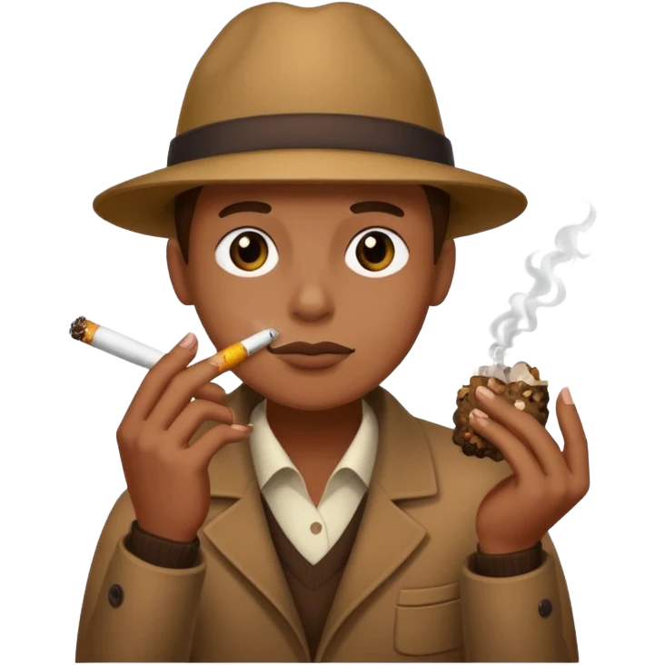 Poop smoking cigarette emoji