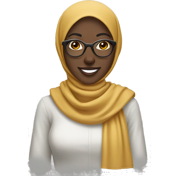 African smiling woman hijab shades  emoji