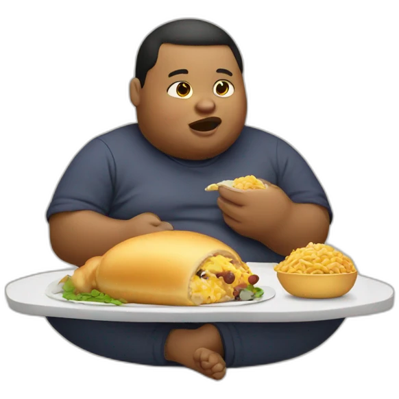 Chubby person eating emoji