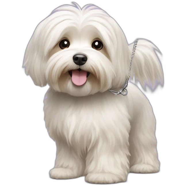 havanese dog on leash emoji