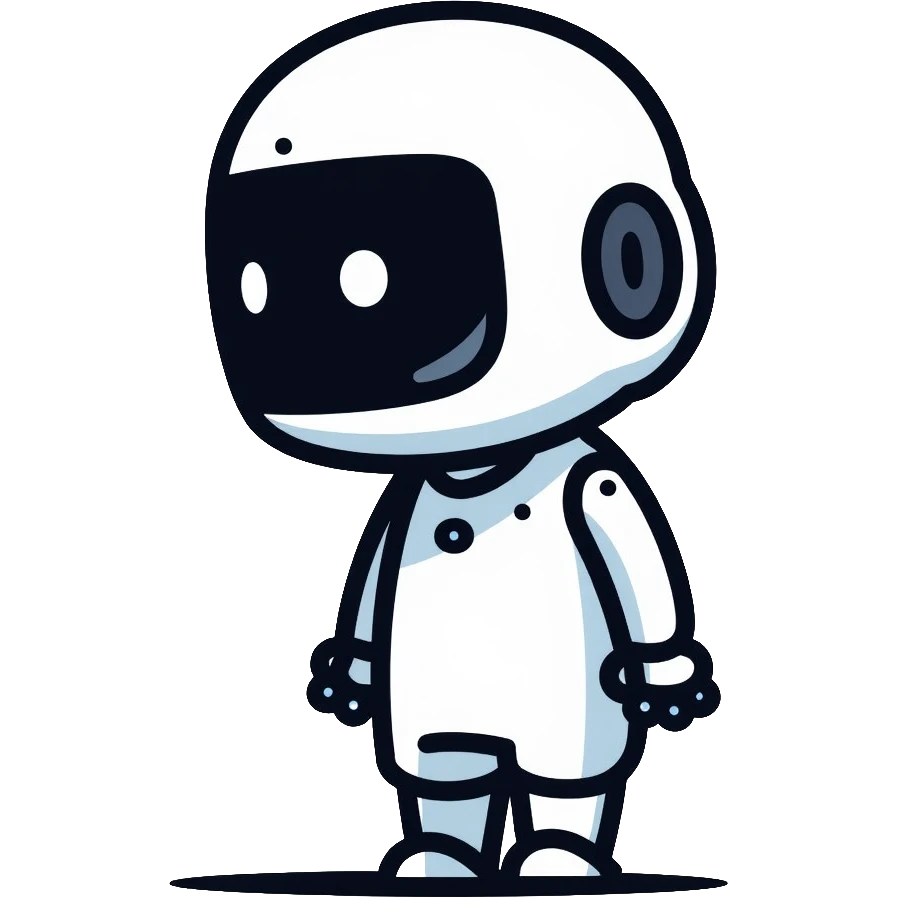 ASIMO robot, white humanoid robot by Honda with helmet-like head emoji