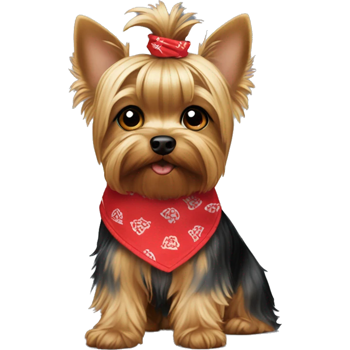 Yorkie with red bandana collar emoji