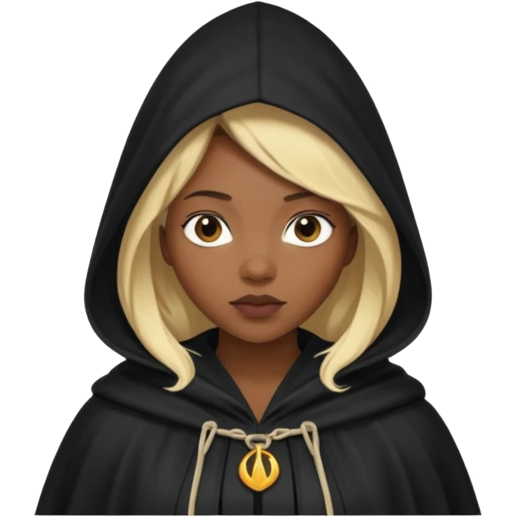 Hooded blonde black woman emoji