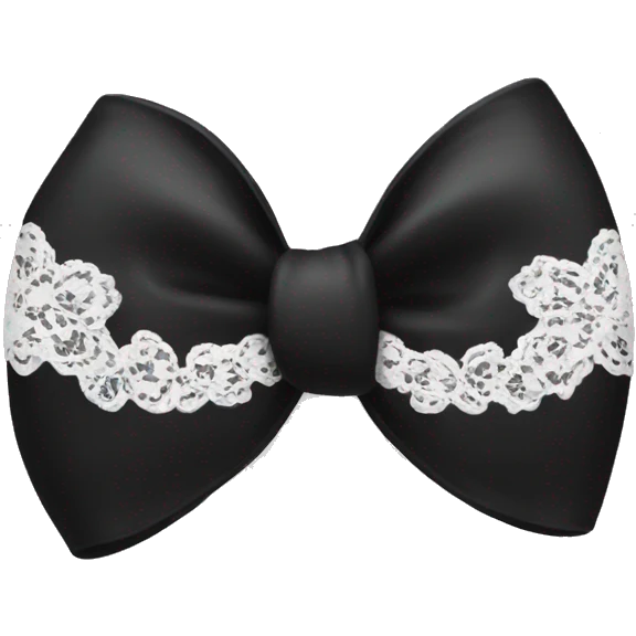 black bow emoji with white lace emoji
