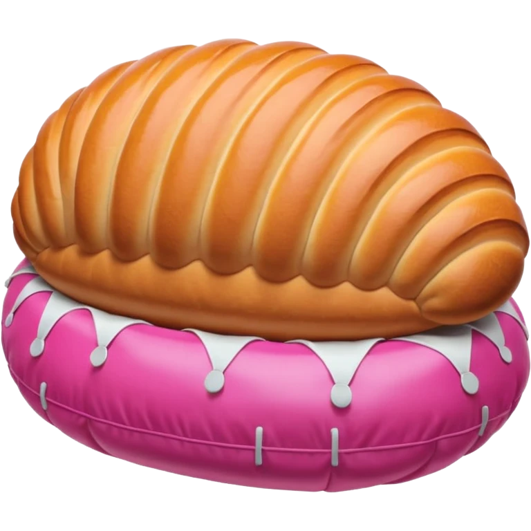 Pink concha bread inflatable sculpture  emoji
