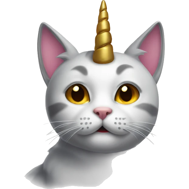Cat with a unicorn horn emoji