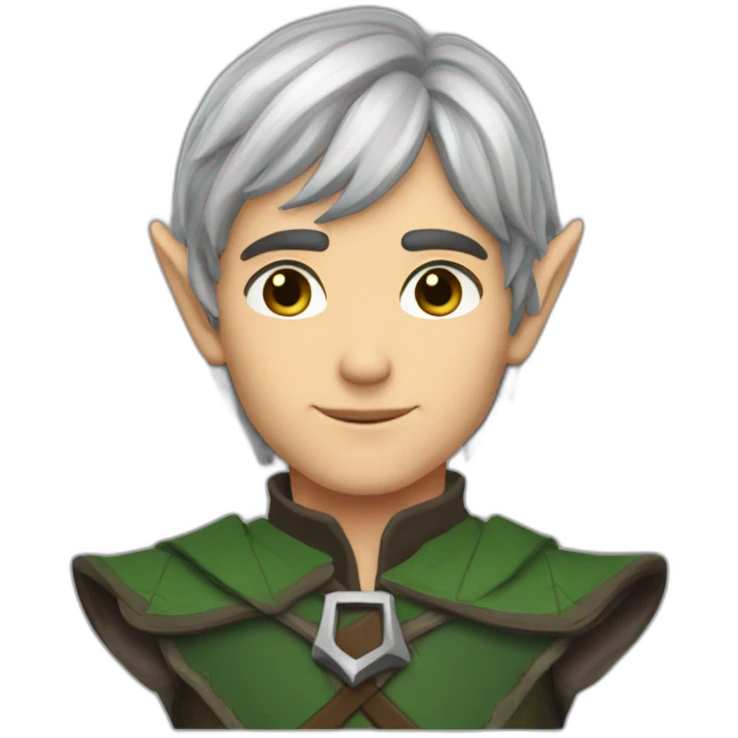 dark choppy hair nice elf ranger handsome emoji