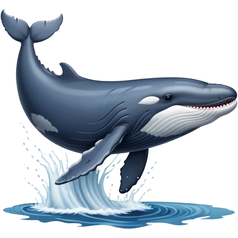 Humpback whale breaching out of the water emoji