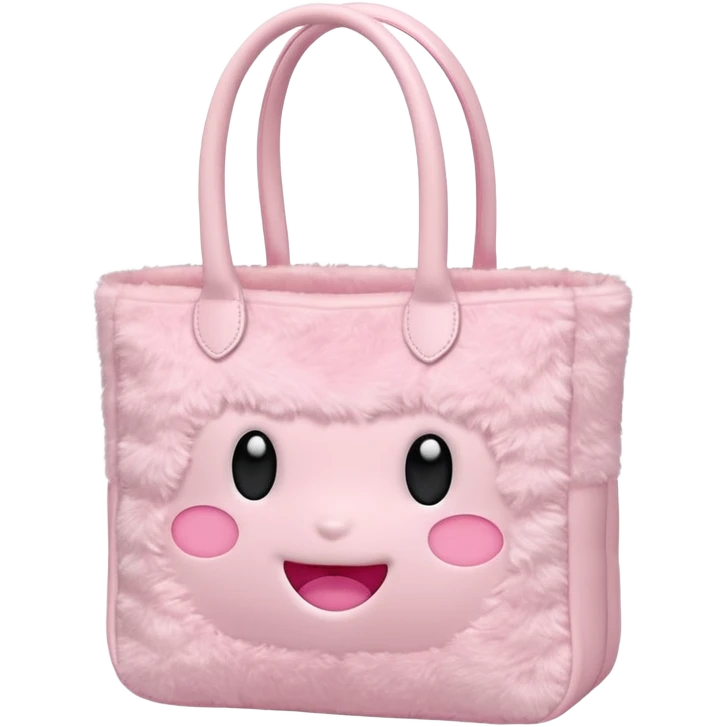 Aesthetic pink plush tote bag emoji