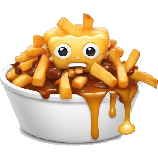 Poutine qui mange une poutine emoji