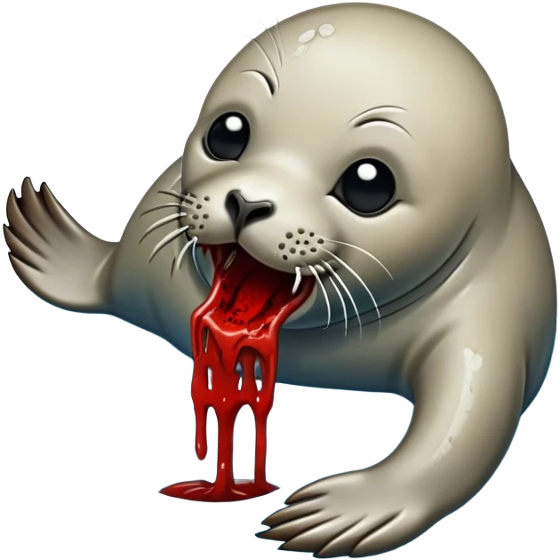 a seal eating human remains  emoji