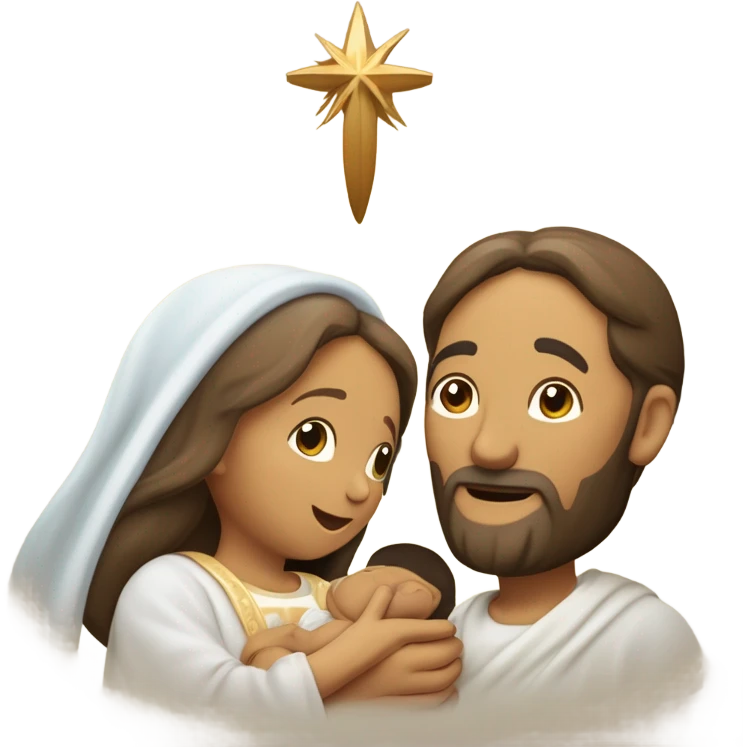 Nativité de jésus avec Marie et joseph emoji