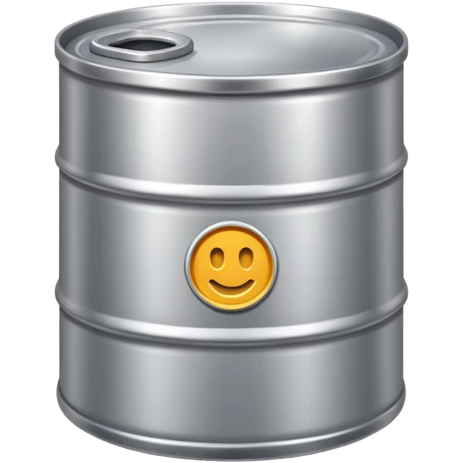 generate a realistic metal oil barrel without rust emoji