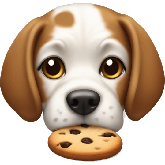 Dog with a cookie emoji