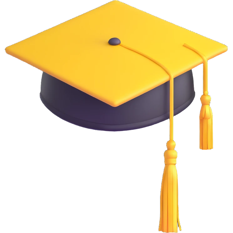 yellow graduation cap with a single tassel emoji