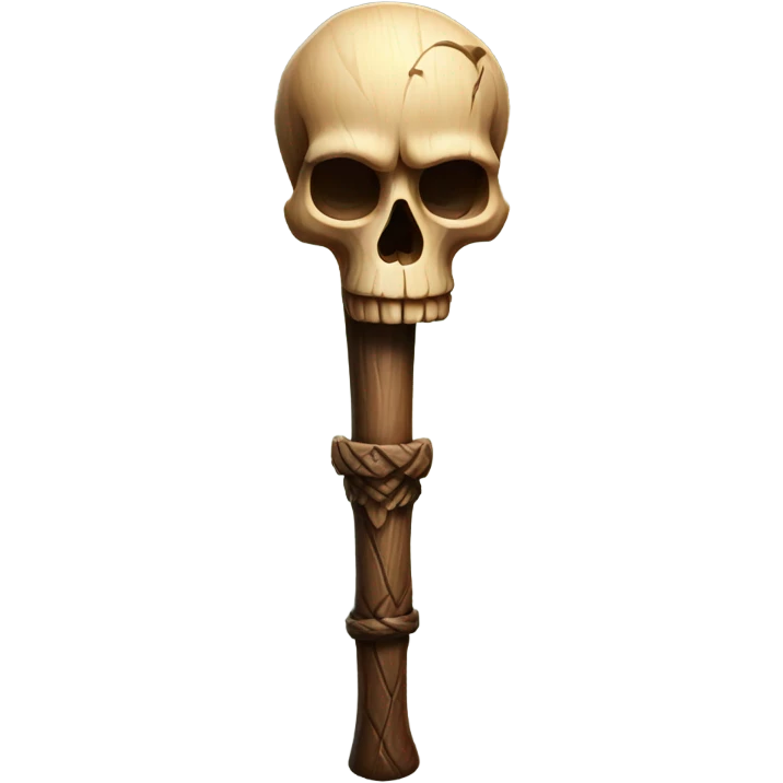 Wooden staff with skull on top emoji