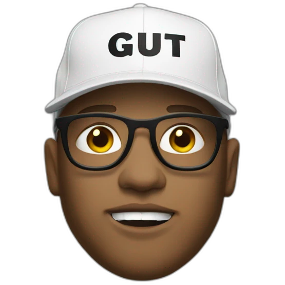 streetwear, with 'GUT' written on the cap emoji