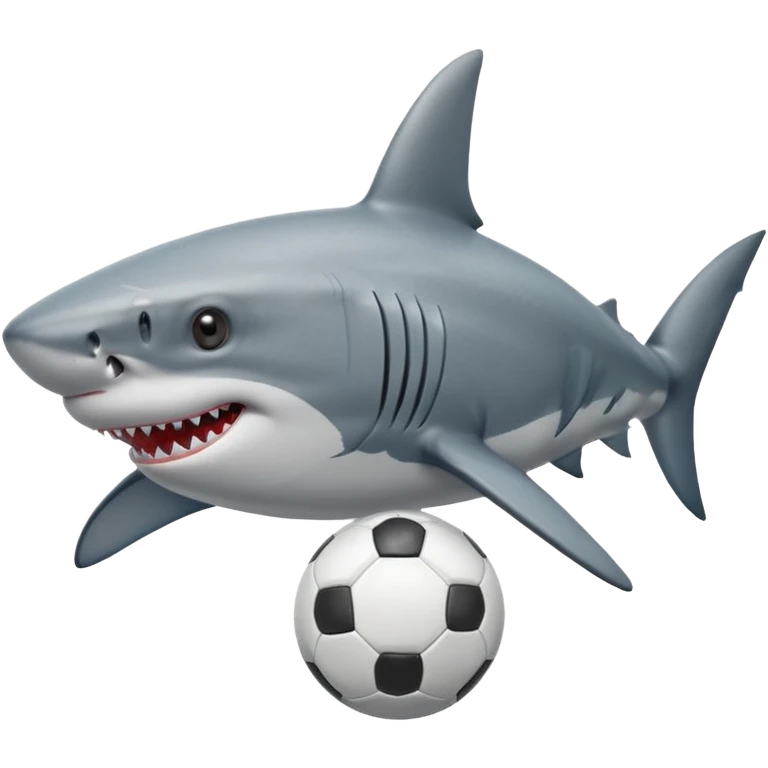 Shark with a soccer ball  emoji