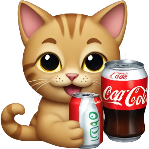 Cat with a coke emoji