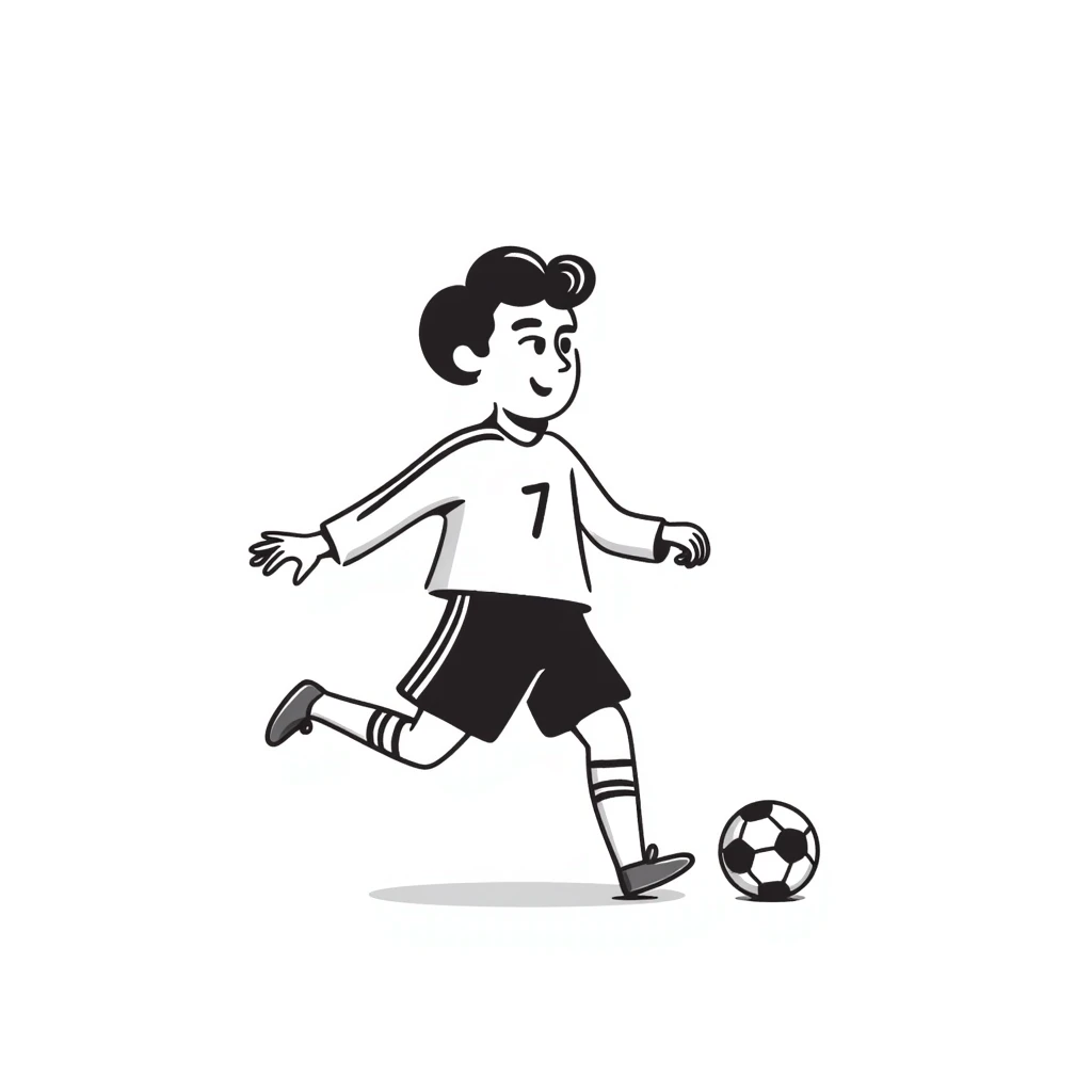 Cristiano Ronaldo with soccer ball, football player with jersey number 7 emoji