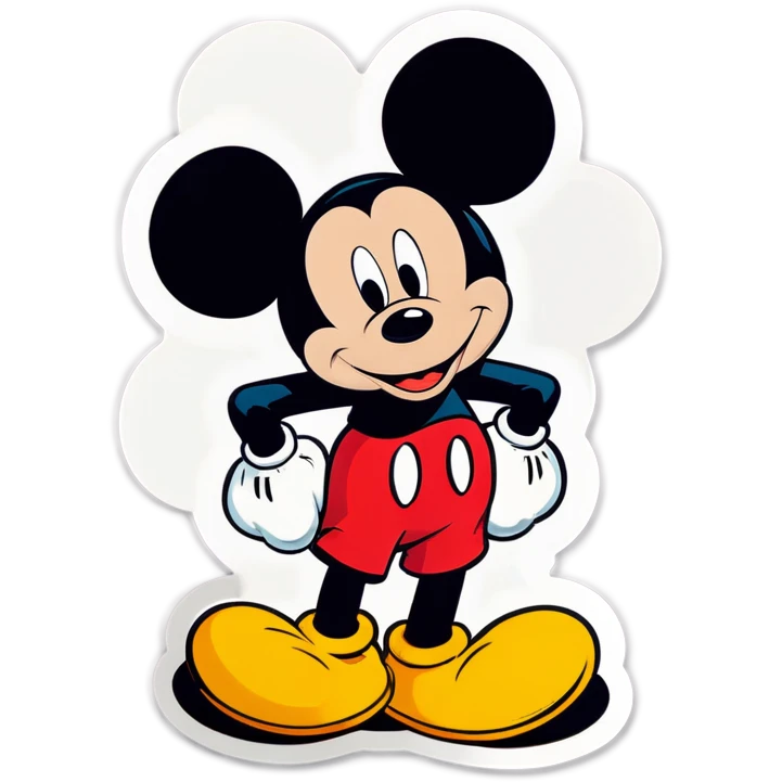 Mickey mouse with hearts emoji