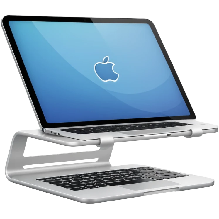 laptop stand white emoji