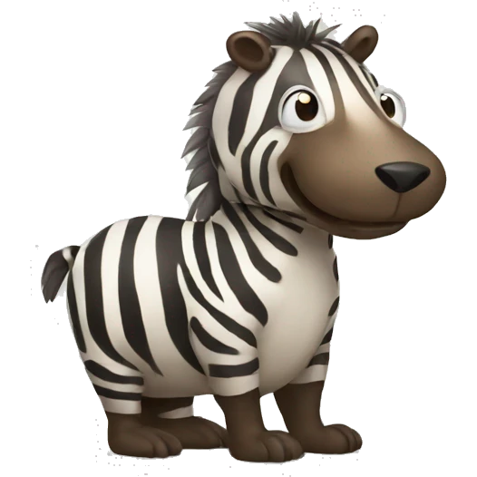 funny zebra as beaver emoji