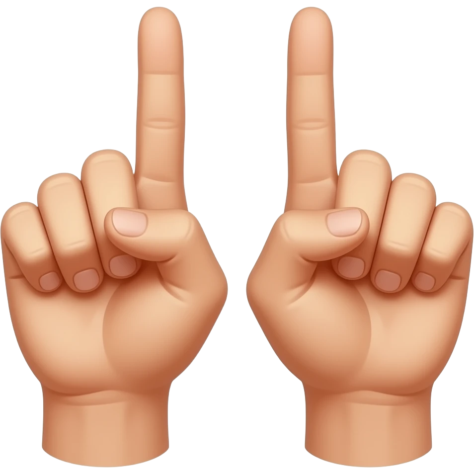 2 main qui font un pistolet cote a cote avec le majeur levé et l index emoji