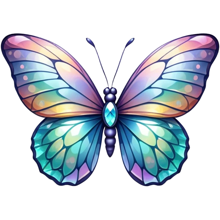 Shiny sparkly glass crystal butterfly emoji