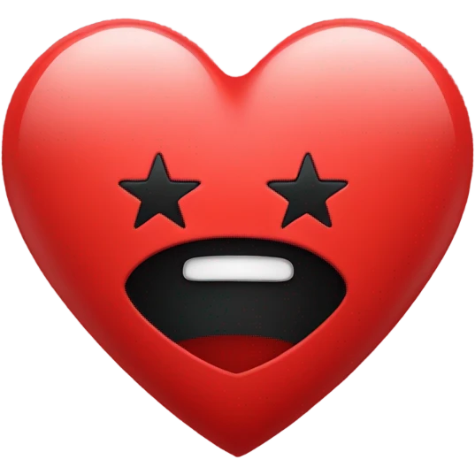 Red heart with black star in center  emoji