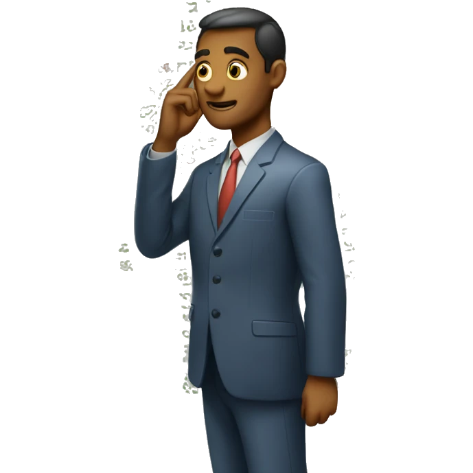 a man who looks at the stock market emoji