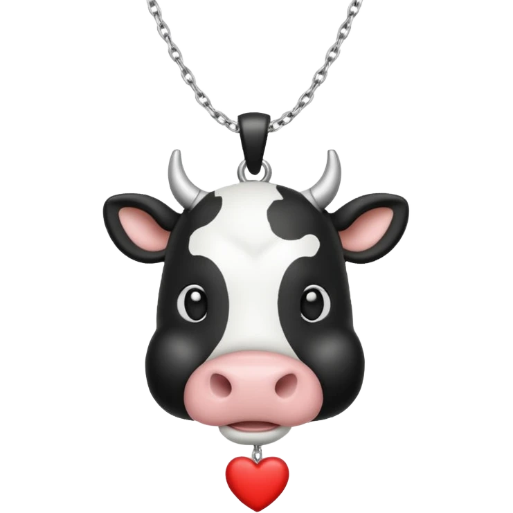 i need combination of this two emojis for making a neckless ❤️🐮 the desing must be simple so it can make easily  reduse details and make it black and white  use simple lines i insist rhe cow to be just like emoji emoji