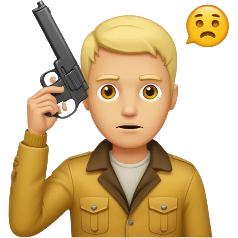 regular yellow man hold a gun to his head emoji