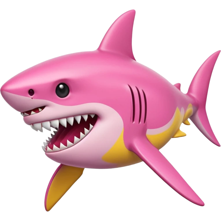 pink and yellow shark emoji