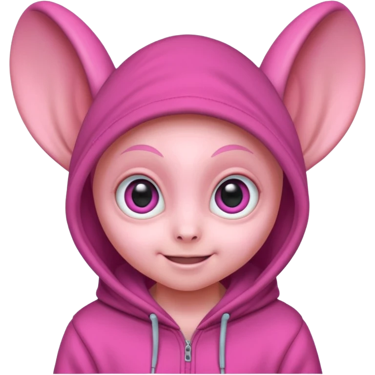 Aliens Pink, hoodie, cute big eyes, big ears emoji