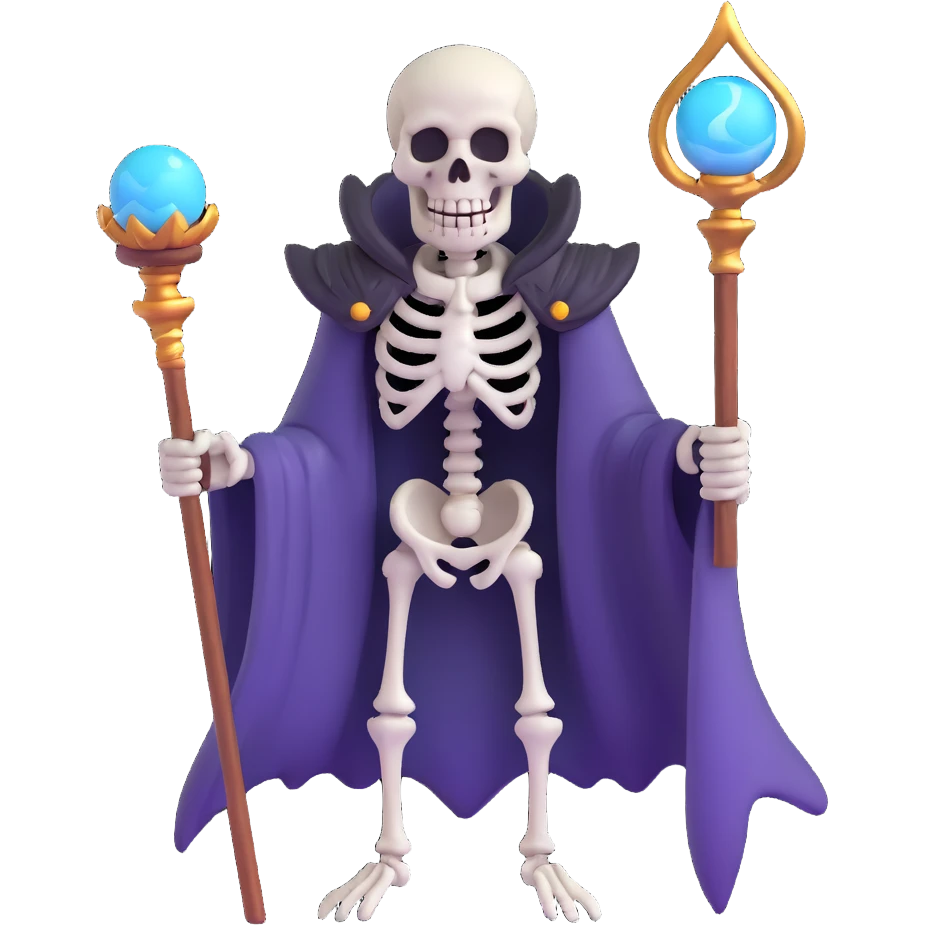 undead skeleton overlord with magical staff emoji