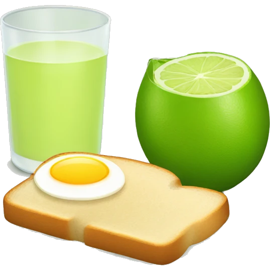 lime juice with egg and loafbread emoji