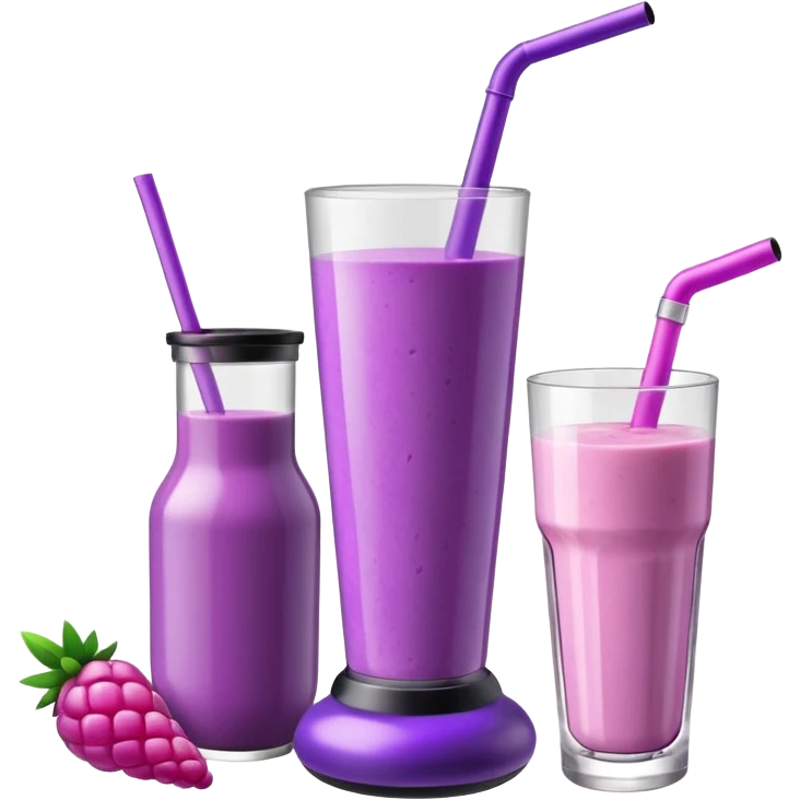 Purple bong next to a protein smoothie emoji